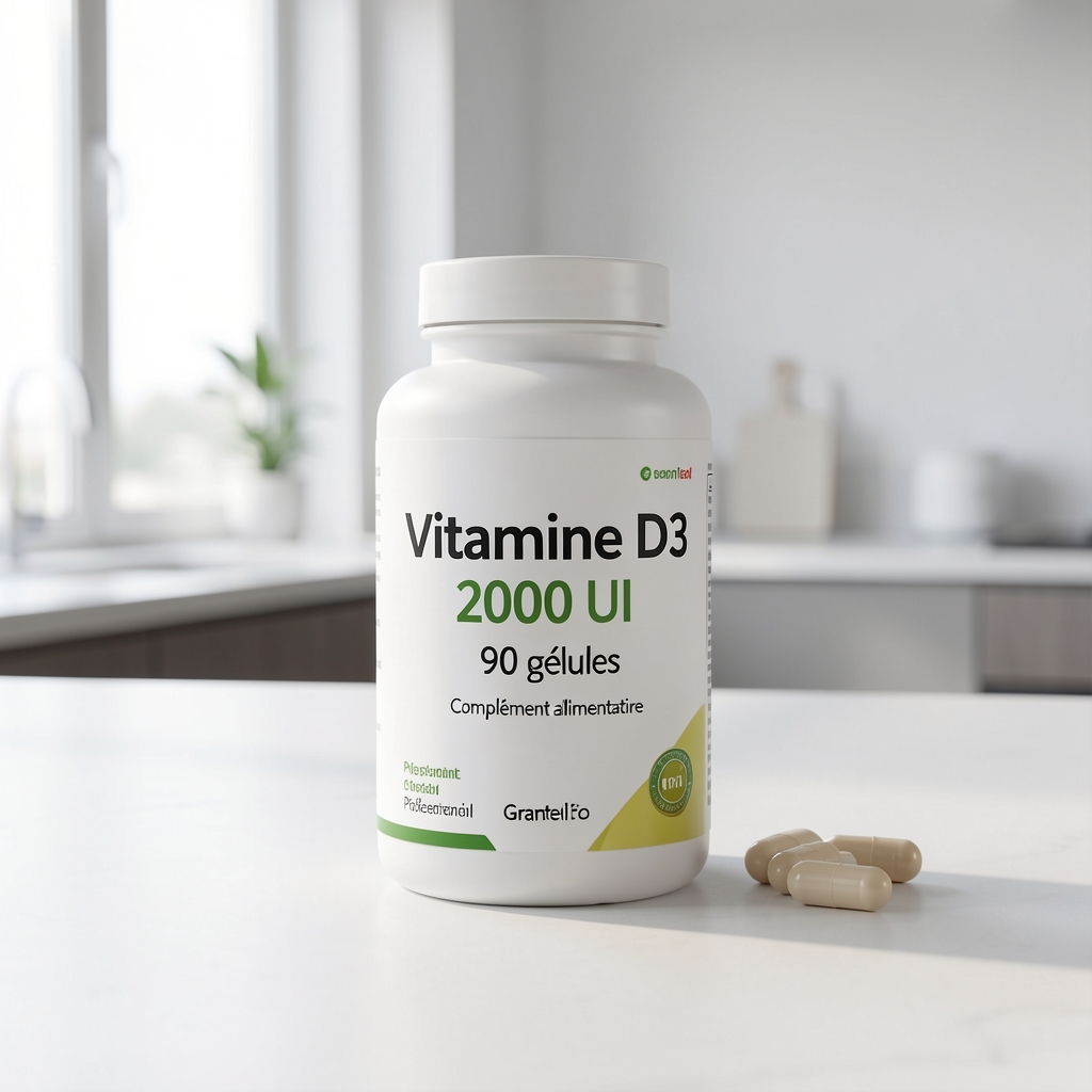 Vitamine D3 2000 UI par Grantelo — 90 gélules, complément alimentaire